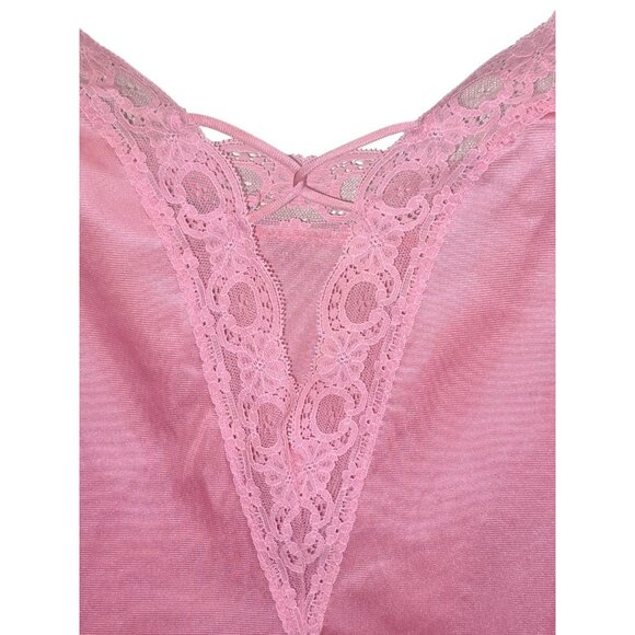 VTG Body Lites JCPenney Pink Lace Trim Full Slip Dress Womens USA Size 34 - Picture 7 of 8